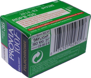 The film is identified along the edge of the processed Slides in Yellow RDP 100